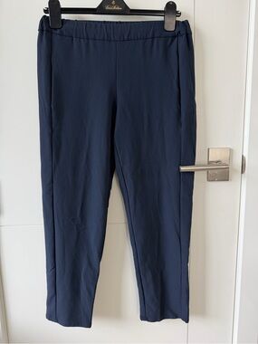 Theory Navy Straight-Leg Pull-On Pants size S
